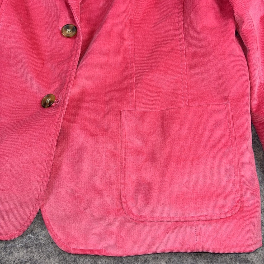 Talbots Corduroy Blazer Women's 16 Barbie‎ Pink Button Classic Preppy Minimalist - Picture 3 of 11